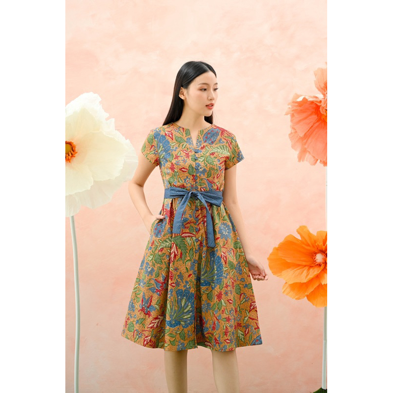 ชุดเดรสผ้าบาติก - Midi Dress - 303SOP