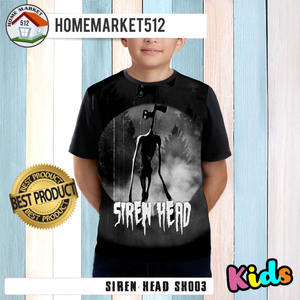 เสื้อยืด พิมพ์ลาย SIREN HEAD SH003 สําหรับเด็กผู้ชาย และเด็กผู้หญิง | Homemarket512