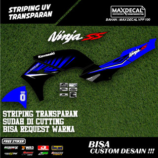 striping sticker ninja ss rr new transparan racing minimalis merah hijau biru hitam hologram nj-12