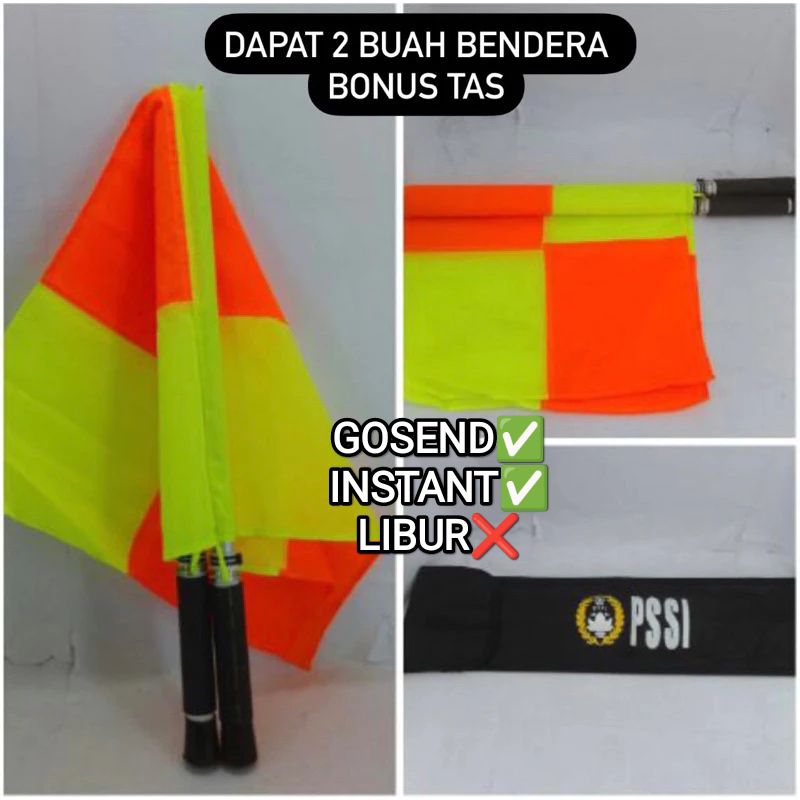 ASSISTANT REFEREE FLAG BONUS BAG CONTAINS 2 HAKIM LINESMAN REFEREE FLAG ฟรีกระเป๋า PSSI FOOTBALL FUT