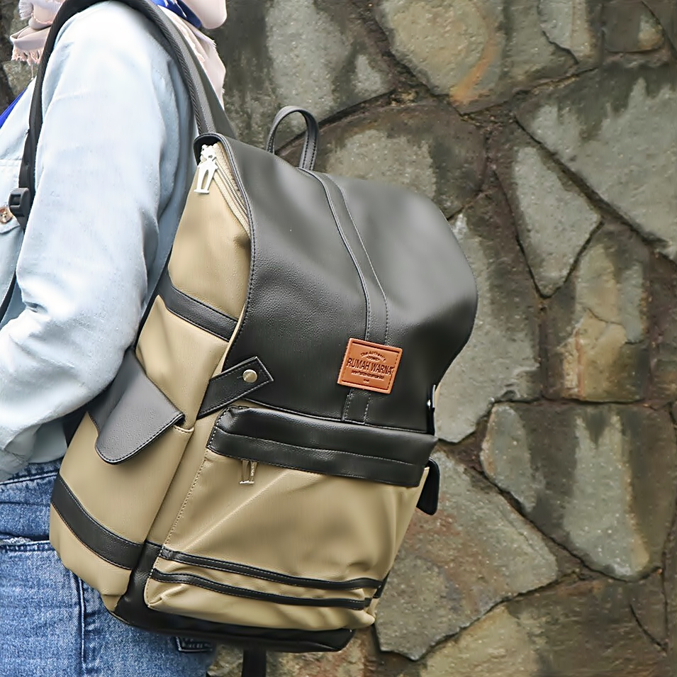Home Color Backpack with laptop slot Size 28 x 12 x 36 cm Abizar Black