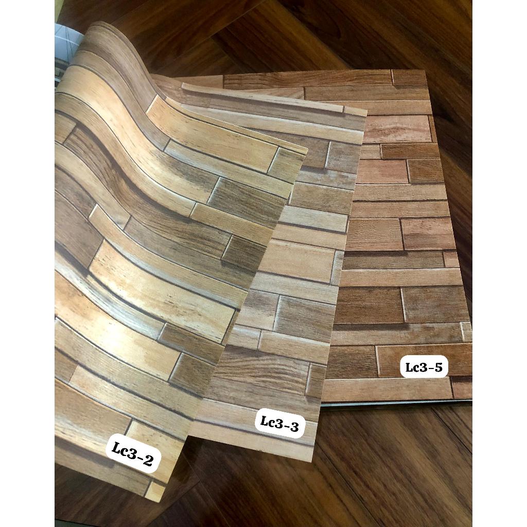 3D NATURAL BROWN WOOD PATTERN WALLPAPER LC