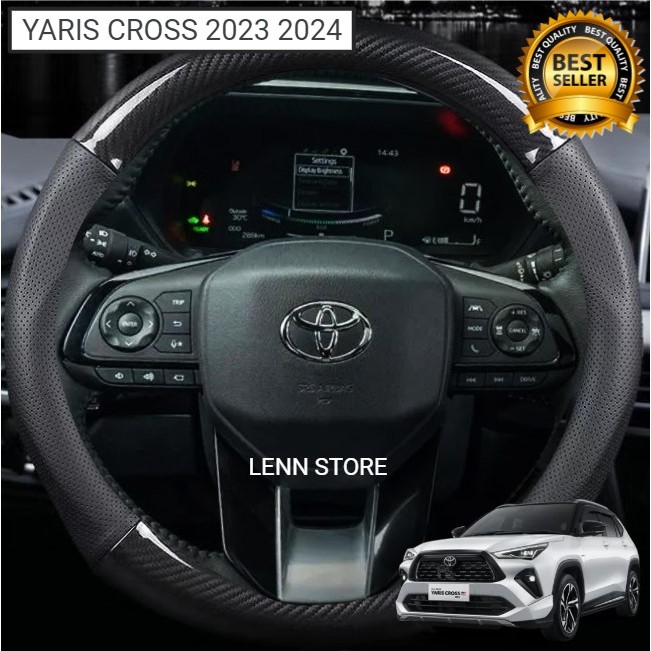 ปลอกหุ้มพวงมาลัยรถยนต์ คาร์บอน สําหรับ Toyota Yaris Cross 2023 2024