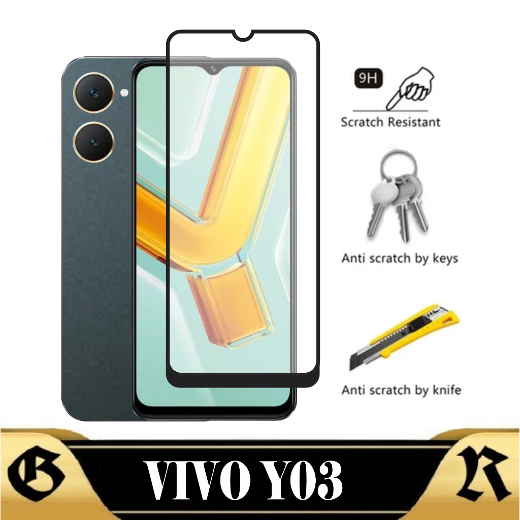 LAYAR กระจกนิรภัยหน้าจอ VIVO Y03 / VIVO Y03T ตัวป้องกันหน้าจอด้านหน้า