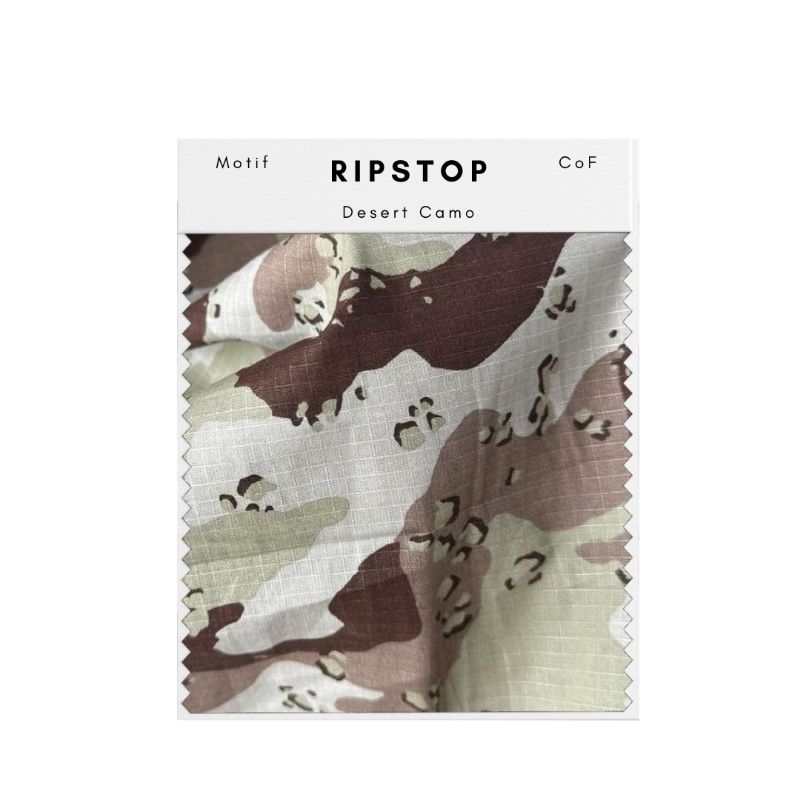 Katun Ripstop Cotton Fabric Desert Camouflage Motif