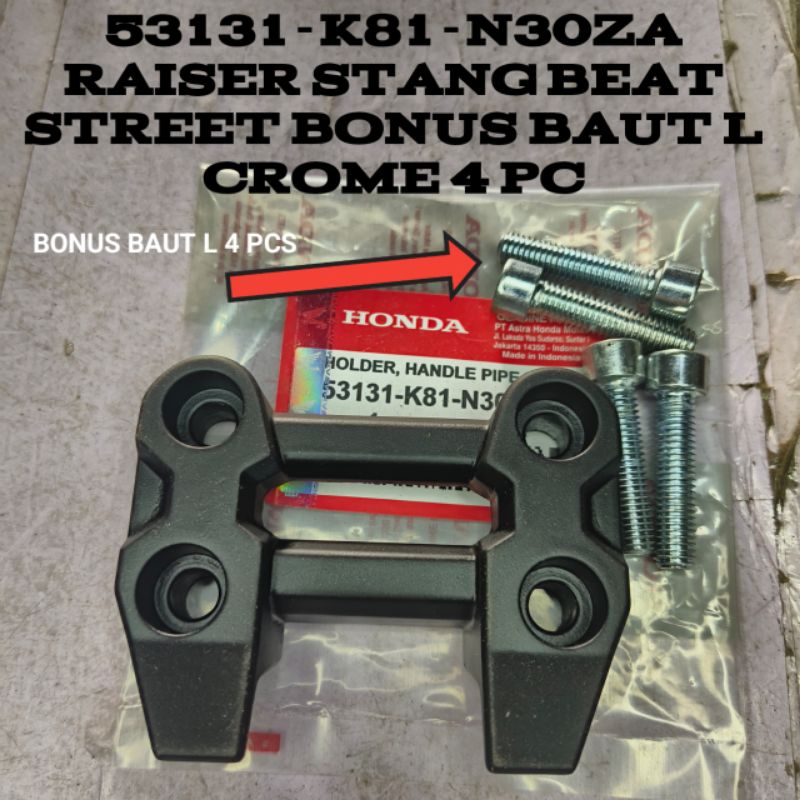53131-K81-N30ZA UPPER HANDLEBAR RAISER BEAT STREET HOLDER HANDLE PIPE UPPER ORIGINAL UPPER HANDLEBAR