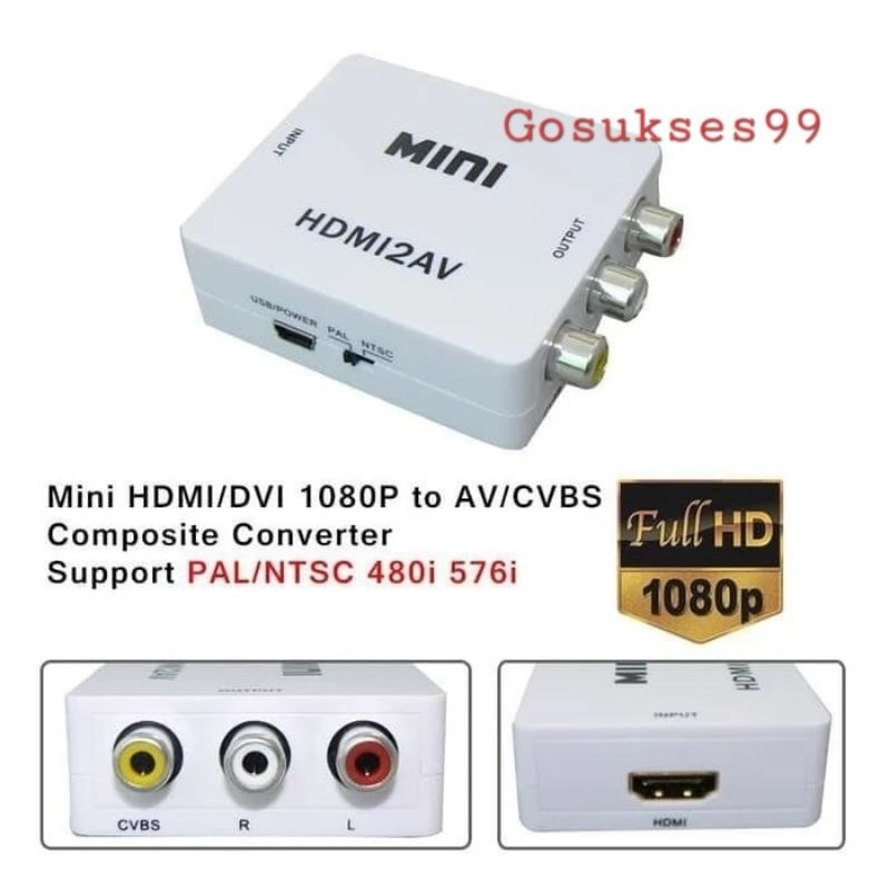 HDMI TO AV RCA CONVERTER / อะแดปเตอร์ HDMI2AV
