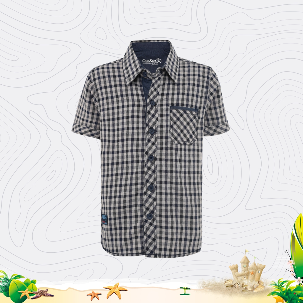 KEMEJA Cressida Kids Boy Navy Shirt - JB138Y