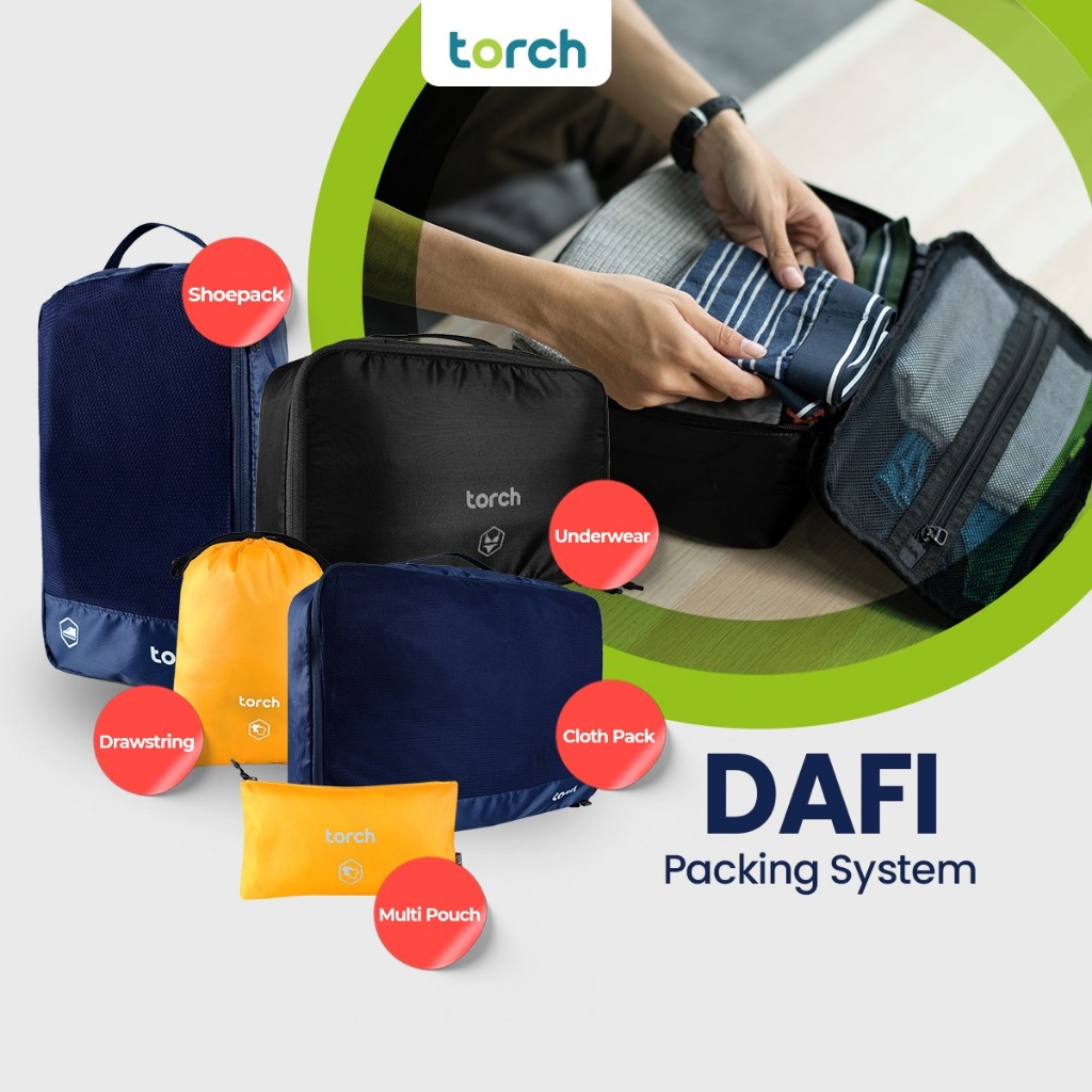 ไฟฉาย Dafi Packing System Shoepack ชุดชั้นในแพ็ค Clothpack Bag Organizer Multipouch