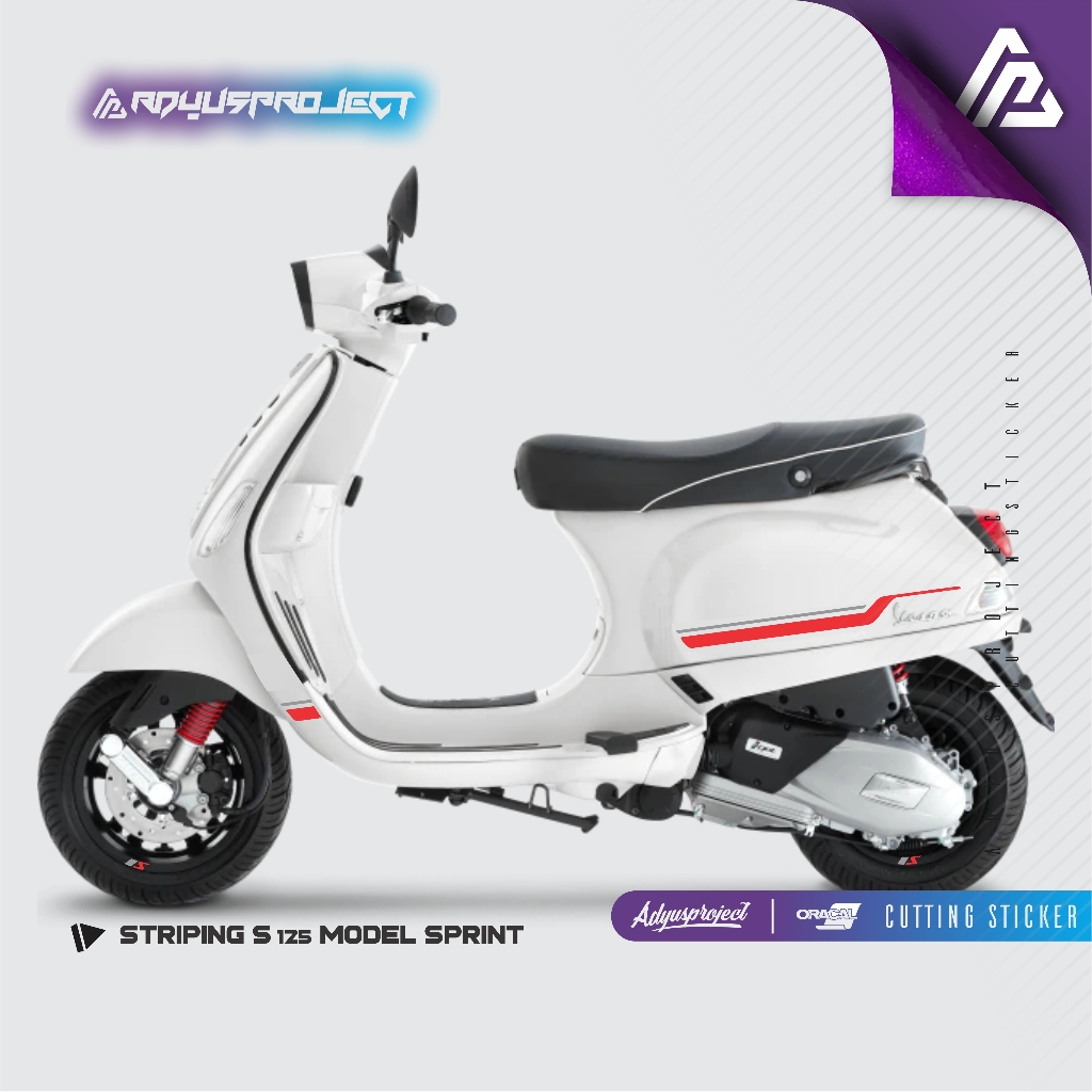 STRIPING สติ๊กเกอร์ตัด Vespa S125 (2 ชิ้น) | สติ๊กเกอร์ | สติ๊กเกอร์เวสป้า | สติ๊กเกอร์ตัดมอเตอร์ไซค