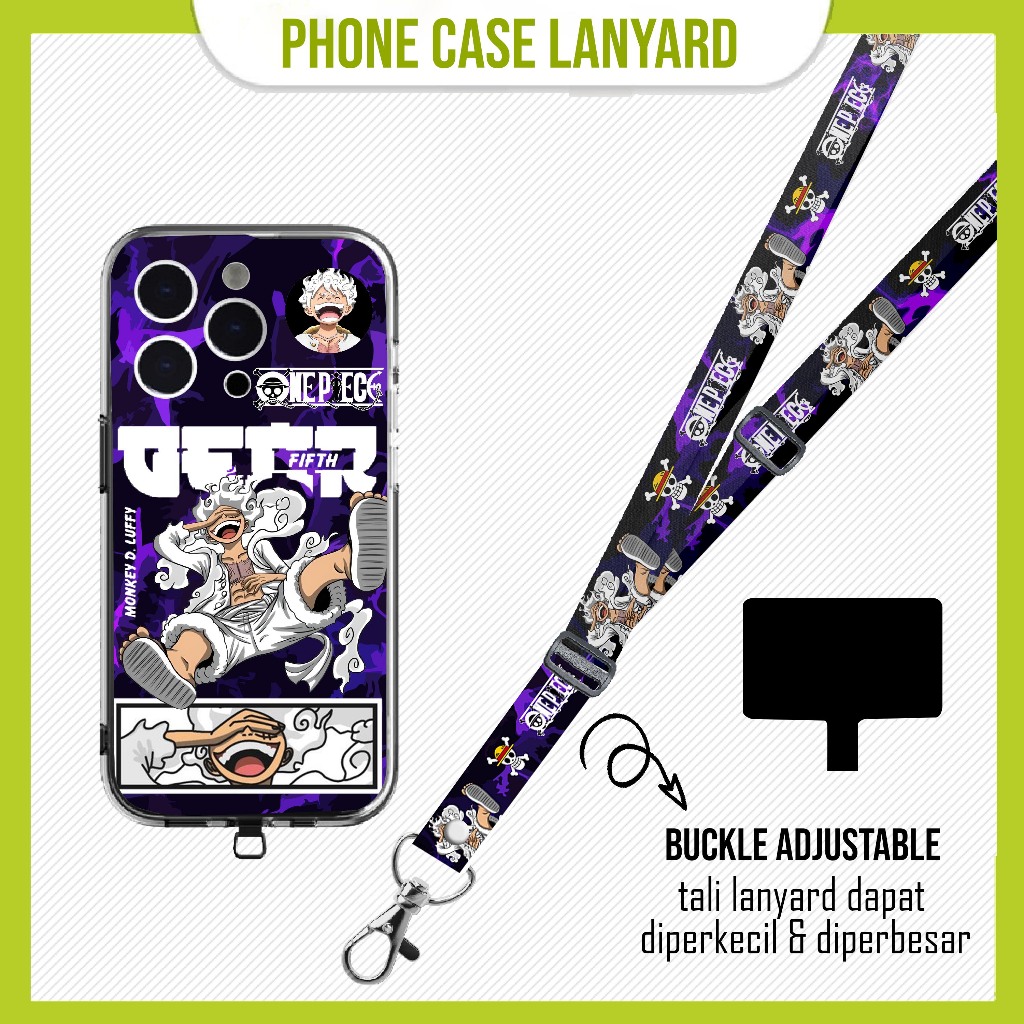 GANTUNGAN [SOFTCASE SET] One Piece Gear Case Lanyard Strap Mobile Phone Hanger a15 a16 a54 a74 a76 a