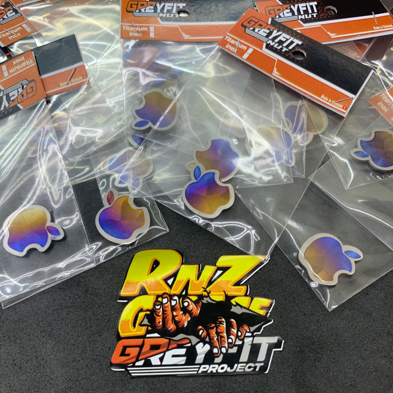 โลโก้ Apple Emblem Iphone Mac Titanium