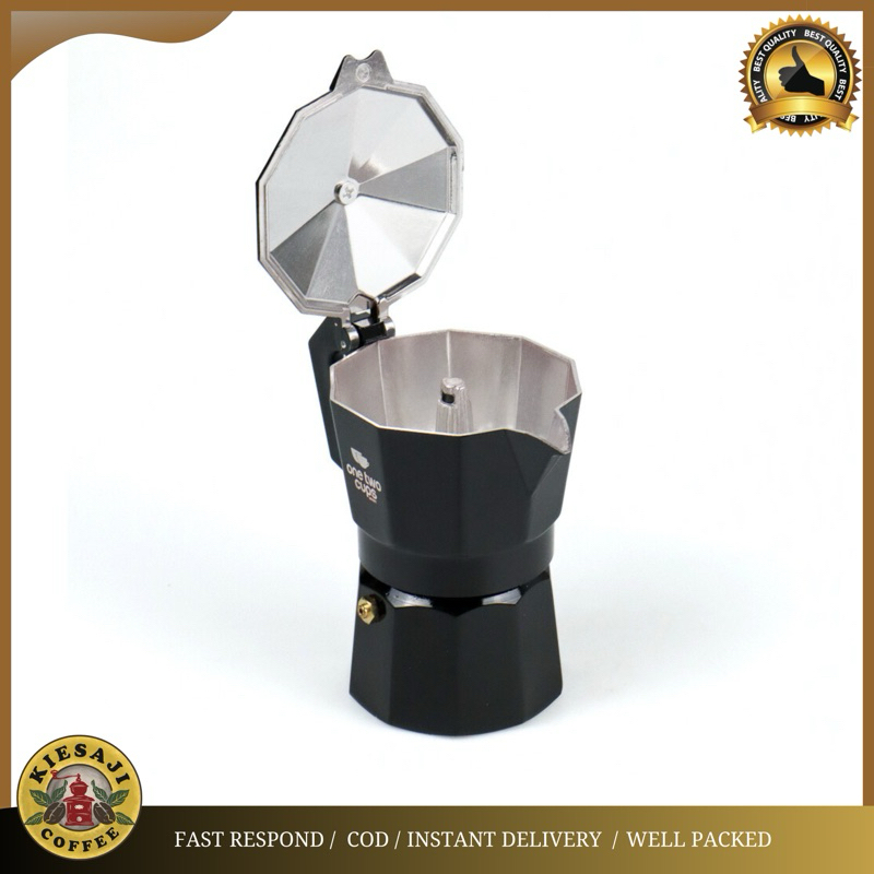 Mokapot Moka Pot 6 Cup 300ml สีดํา Moca Espresso Coffee Pot เครื่องมือกาแฟ