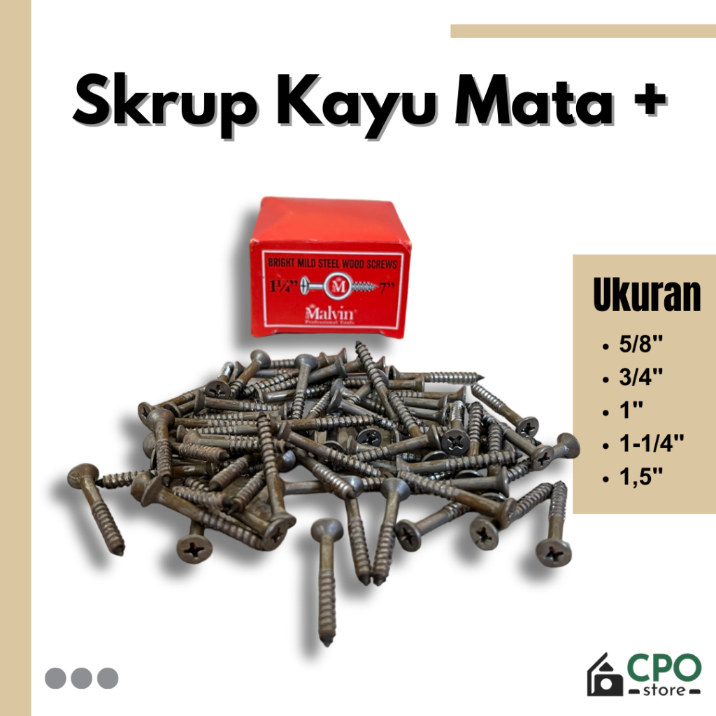 MATA Wood Screw Eye + ขนาด 5/8", 3/4", 1", 1-1/4", 1.5" Wood Screw/สกรูไม้
