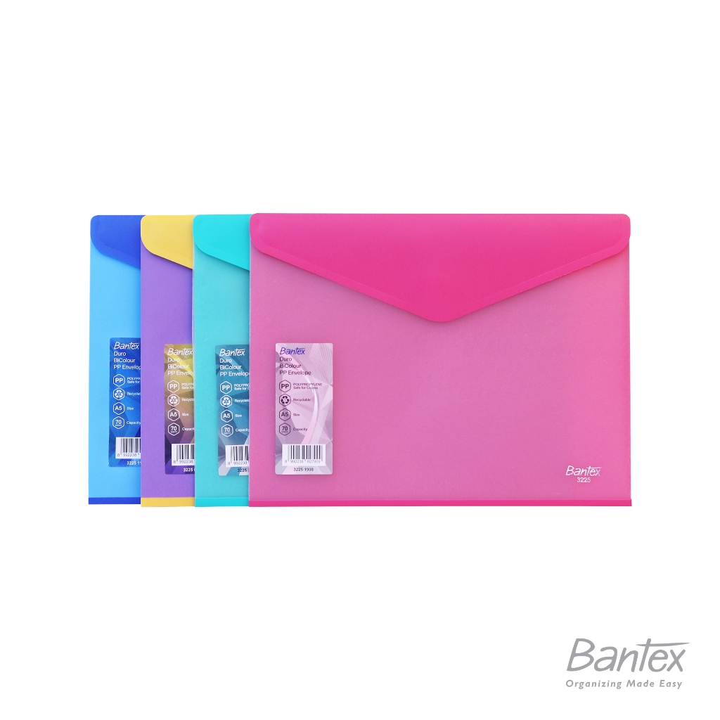 Bantex Duro แฟ้มซอง PP สี Bi-Color A5-3225