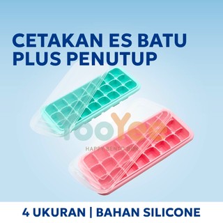 Yooyee Cetakan Es Batu + Penutup  Kotak Ice Cube Tray