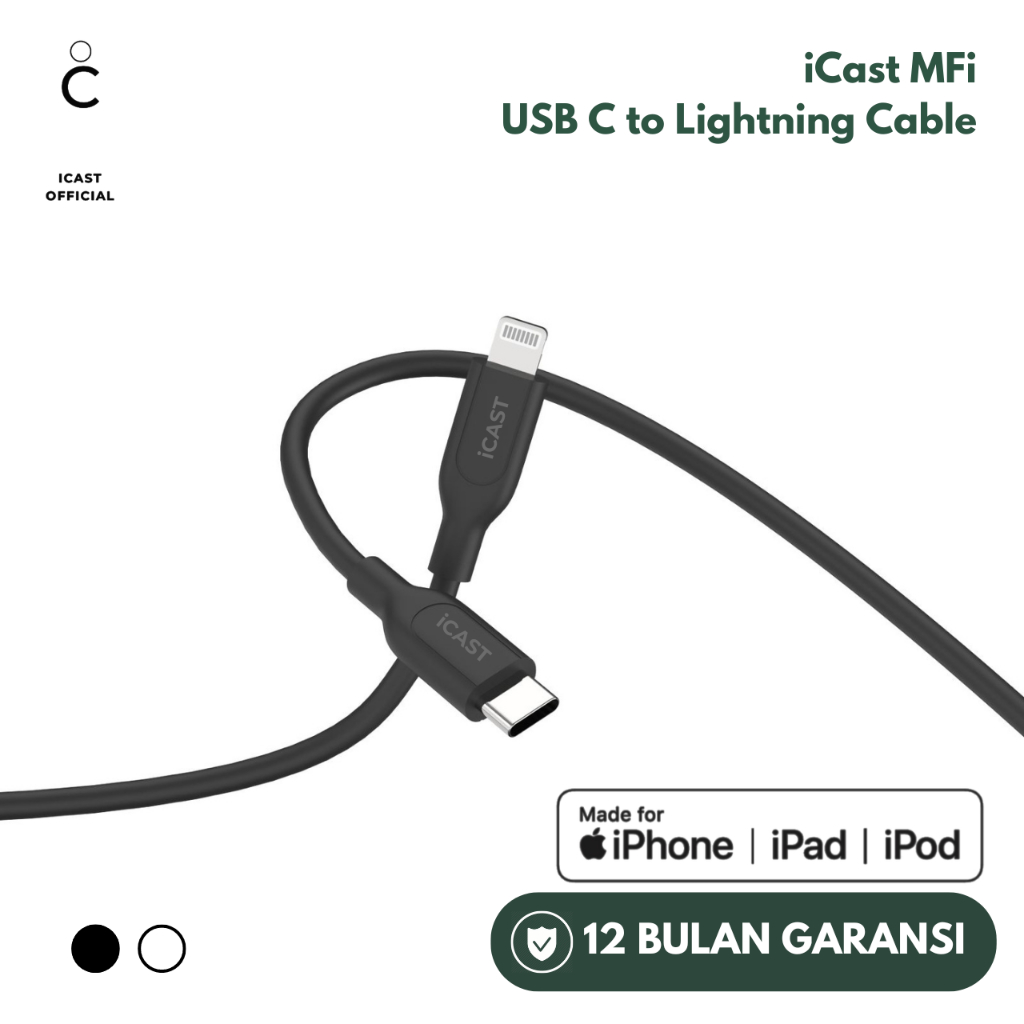 สาย IPhone Fast Charging iCast MFi USB C เป็น Lightning