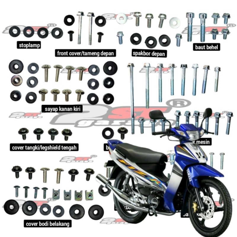 Fizr Body Bolts ครบชุด/Yamaha force 1 Full Body Bolts/Yamaha Fiz R Body Bolts 1 ชุด