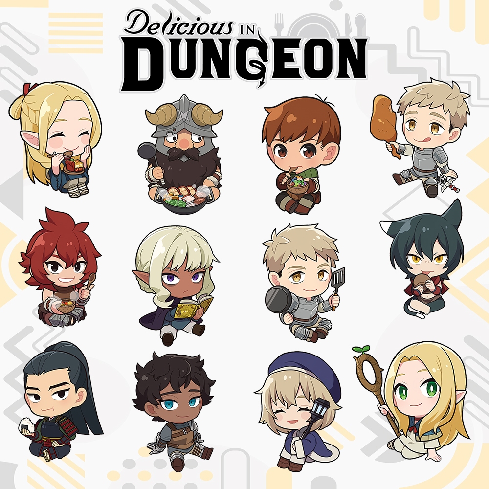 พวงกุญแจ GANTUNGAN Dungeon Meshi - อร่อยในพวงกุญแจอนิเมะ Dungeon - อะคริลิค Ganci