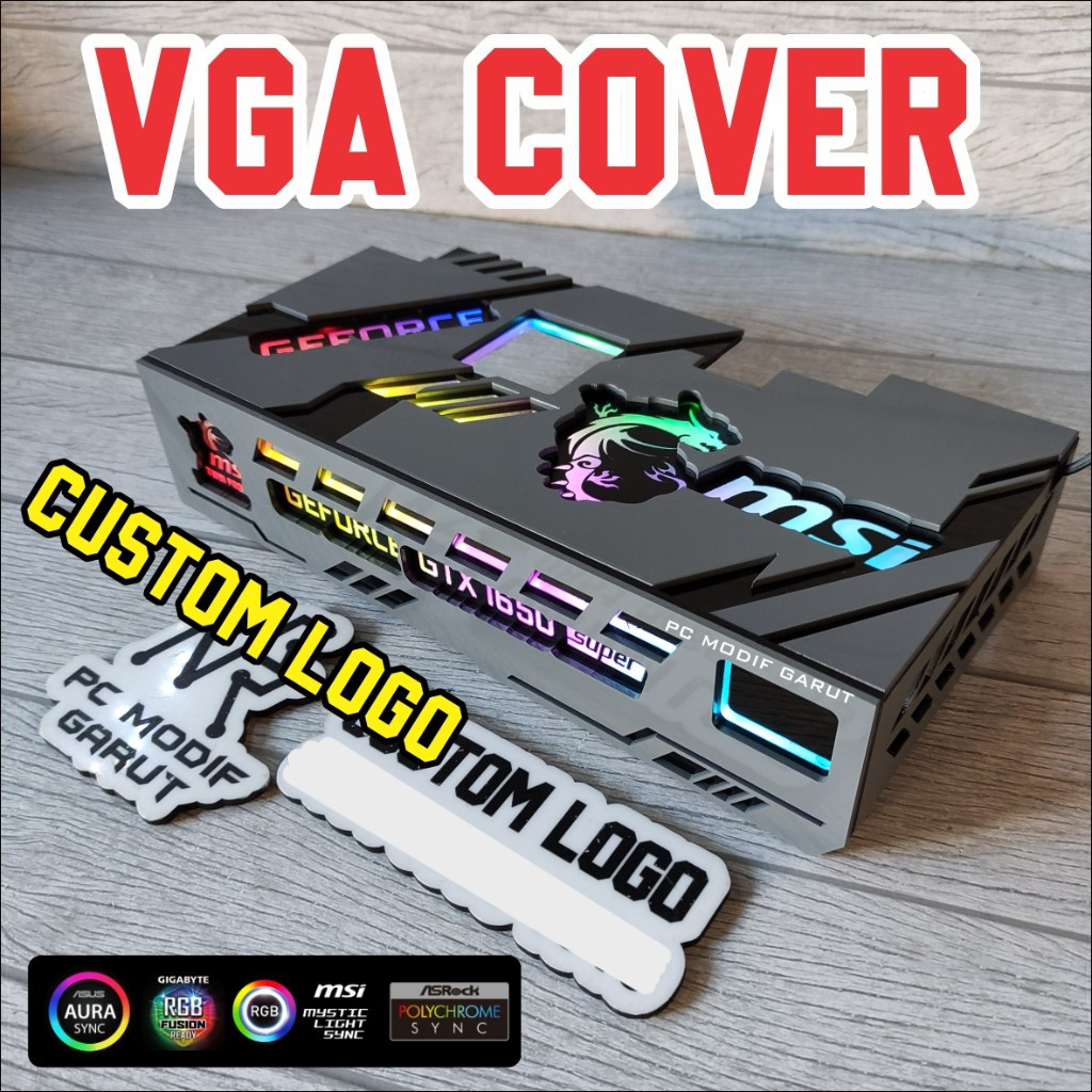ฝาครอบโลโก้ VGA MSI GTX 1650 SUPER CUSTOM 3 PIN ARGB SYNC