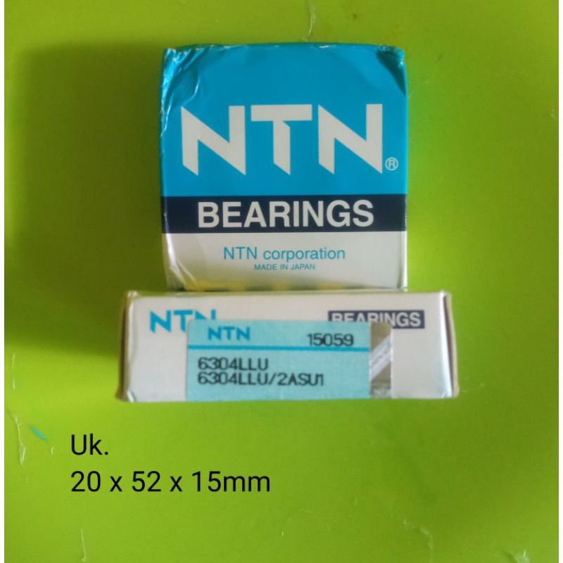 แบริ่ง 6304 Laher Klaher Ball Bearing NTN 6304 LLU Rubber Cap