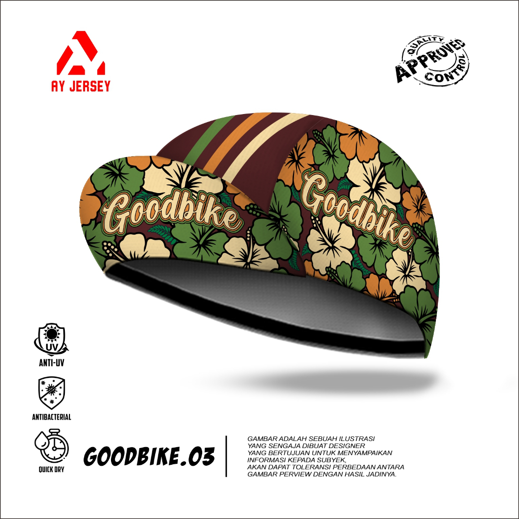 หมวก Goodbike | หมวกปั่นจักรยาน | การพิมพ์เต็มรูปแบบ