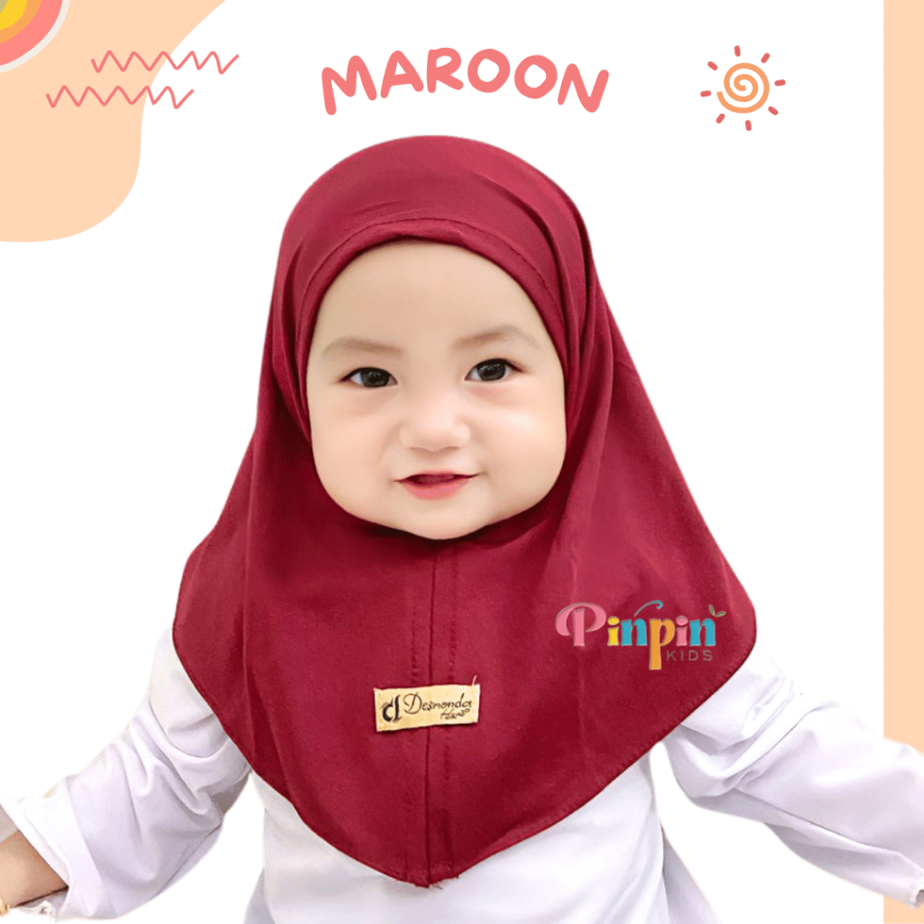 Pinpin Kids - MAURIN ทารกแรกเกิดฮิญาบ / ฮิญาบเด็ก / ผ้าคลุมผมเด็กผู้หญิง อายุ 0-1 ปี