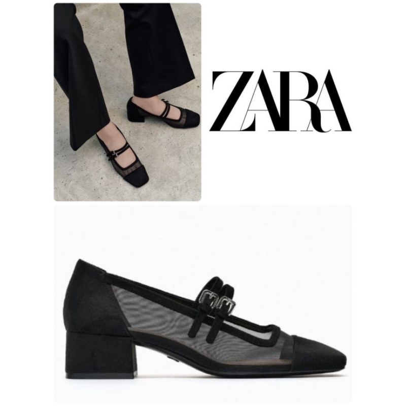 ZARA รองเท้าผู้หญิง HEELS ZS 1042 ZR777 สีดํา
