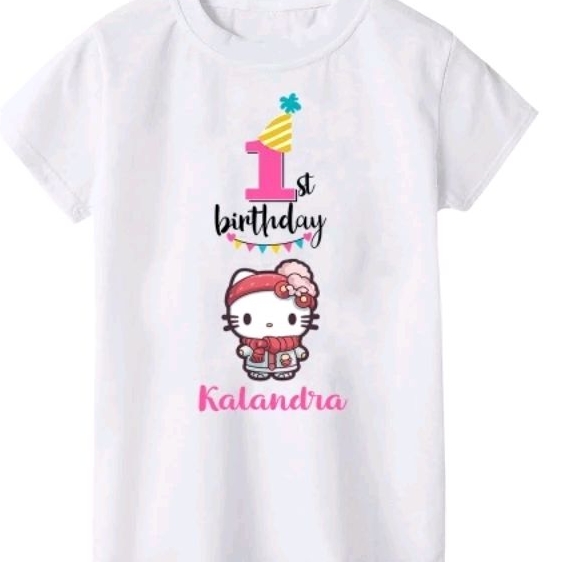 HELLO KITT* HAPPY ENDING BIRTHDAY/COUPLE/CUSTOM NAME และหมายเลขเสื้อยืด