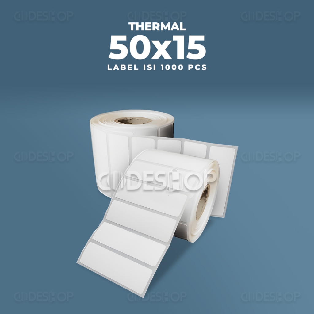 ป้ายความร้อน 50x15 มม. 50 x 15 สติ๊กเกอร์บาร์โค้ด 50x15 มม. ปริมาณ 1000 ชิ้น