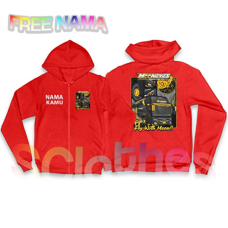 Bismania MOONEYES FLY WITH MOON Children& 39;s Zipper Hoodie Jacket