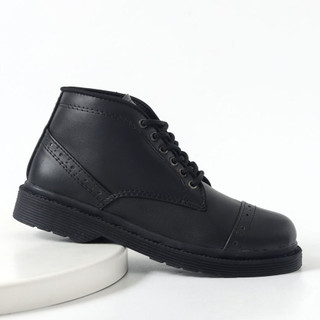 Kenfa - Lancer Black Sepatu Boot Formal Casual Pria Wanita Docmart Hitam Simple