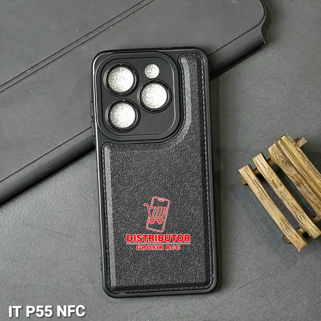 ITEL P55 NFC CASE LEATHER PRO CASE สีดํา ITEL P55 NFC