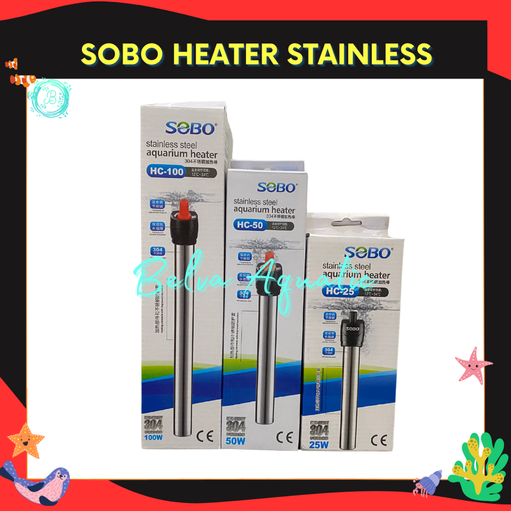 Sobo เครื่องทําความร้อนสแตนเลส 25 50 100 วัตต์ 25W 50W 100W Anti-Shatter Hiter Stenlis เครื่องทําควา