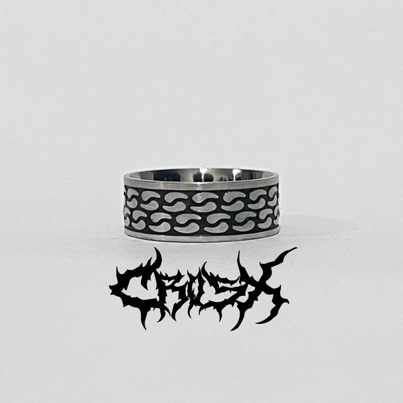 KBA RING / OVAL ELIPS ROUND SQUARE / PATTERN RING BLACK SILVER RING / KNIGHTS KINGDOM SKULL COUPLE H