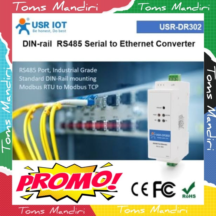 DIN RAIL RS485 เป็นตัวแปลงอีเธอร์เน็ต Modbus Gateway USR-DR302