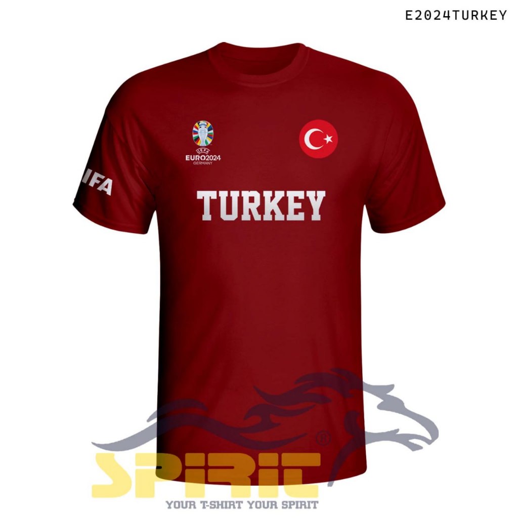 เสื ้ อฟุตบอลตุรกี UEFA European CUP 2024 เสื ้ อทีมชาติ TURKEY WORLD CUP UEFA ยูโร 2024 แขนสั ้ น