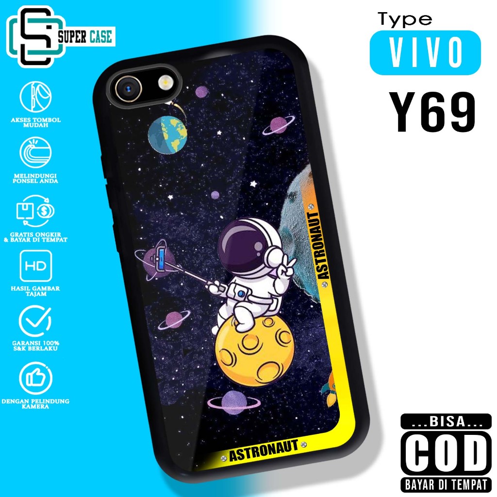 VIVO Y69 SuperCase Motif Case [ AST ] เคสมือถือกระจกเคลือบเงาแบบกําหนดเอง Softcase กระจกเคลือบเงา CA