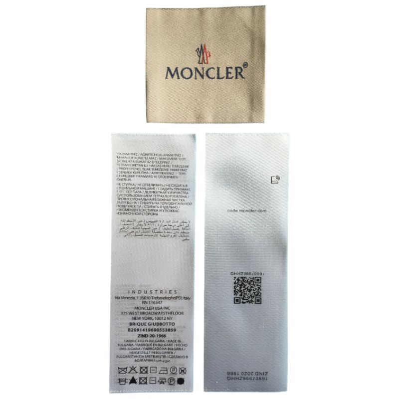 แท็กฉลาก MONCLER คุณภาพสูง