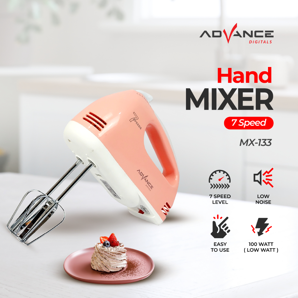 Advance Hand Mixer MX-133 Hand Mixer เครื ่ องผสมอัตโนมัติไฟฟ ้ า Egg Beater 100 % Ori สามารถสําหรับของขวัญและ Hampers | ฟรี Bubble Wrap รับประกัน 12 เดือน
