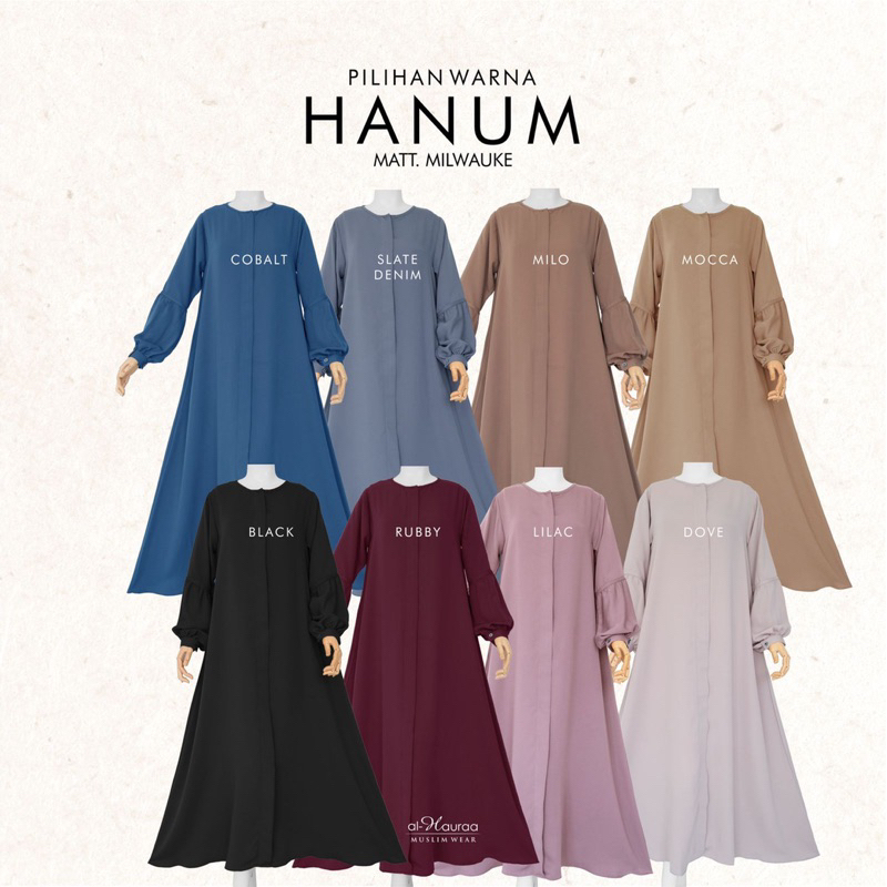 Hanum Long Abaya Gamis อิสลามสําหรับเสื้อผ้าสตรีโดย Alhauraa