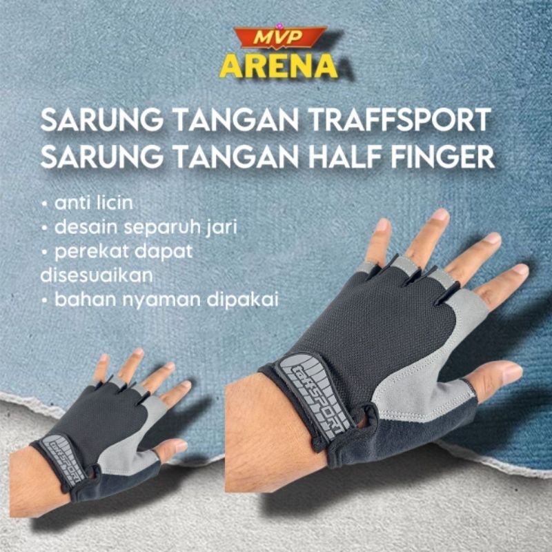 TaffiSPORT Huwai ถุงมือยิมปั่นจักรยานครึ่งนิ้ว