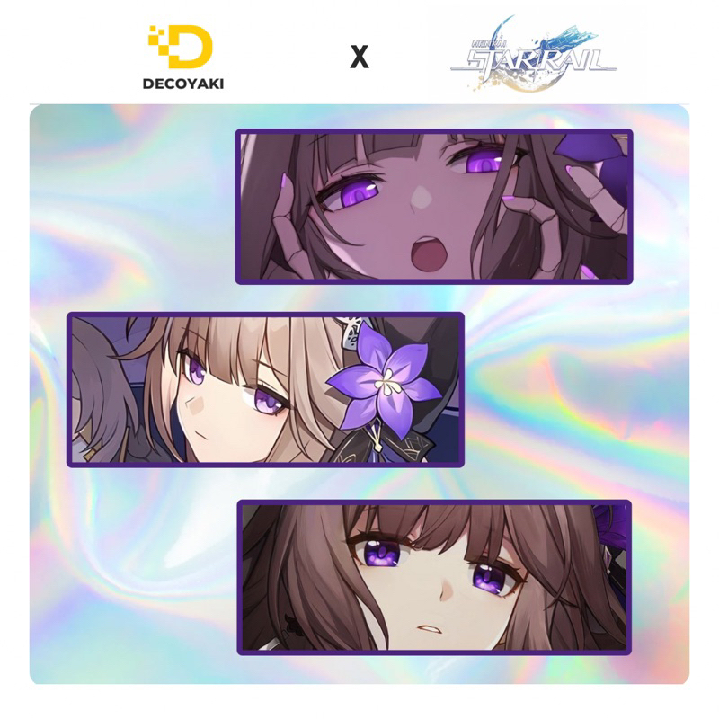 (3 ชิ้น) Herta Honkai Star Rail Hologram Slap Sticker, Herta Honkai Star Rail Hologram Sticker