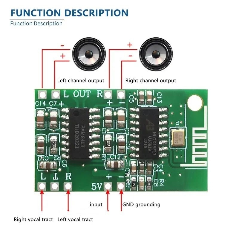 CA-8469 5V โมดูลเครื่องขยายเสียงบลูทูธ PAM8403 เครื่องขยายเสียง+CA-6928 5.0 บลูทูธ