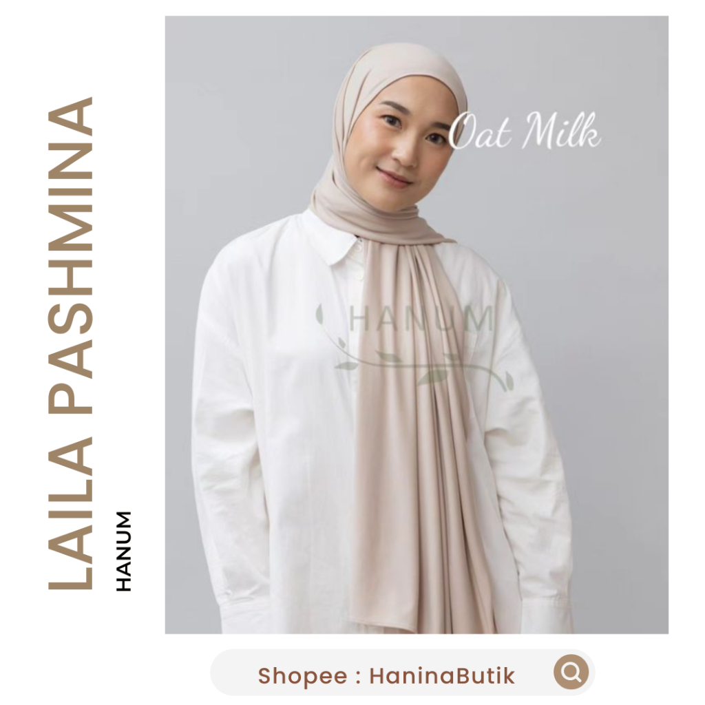(READY TO SHIP) LAILA PASHMINA JERSEY OAT MILK by HANUM