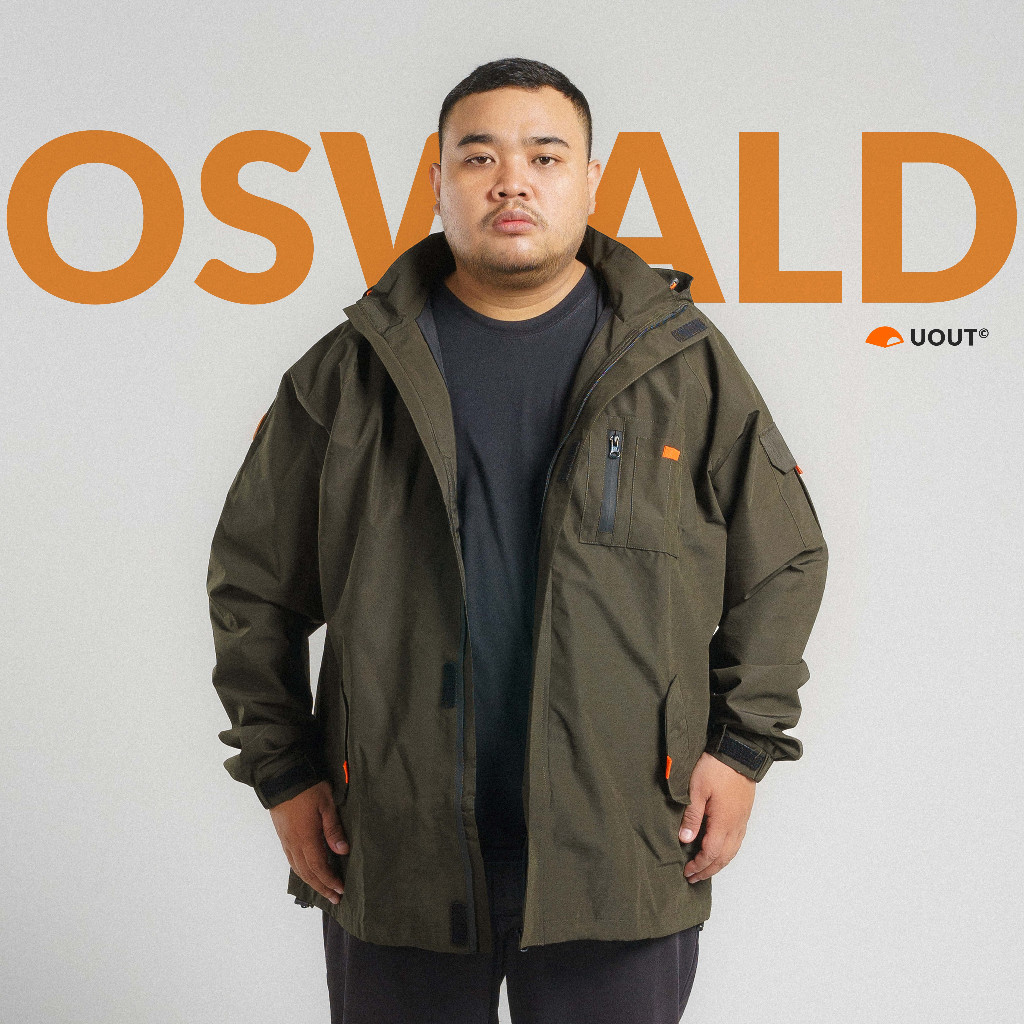 UOUT - เสื้อแจ็คเก็ต JUMBO กันน้ํา OSWALD สําหรับผู้ชายขนาดใหญ่