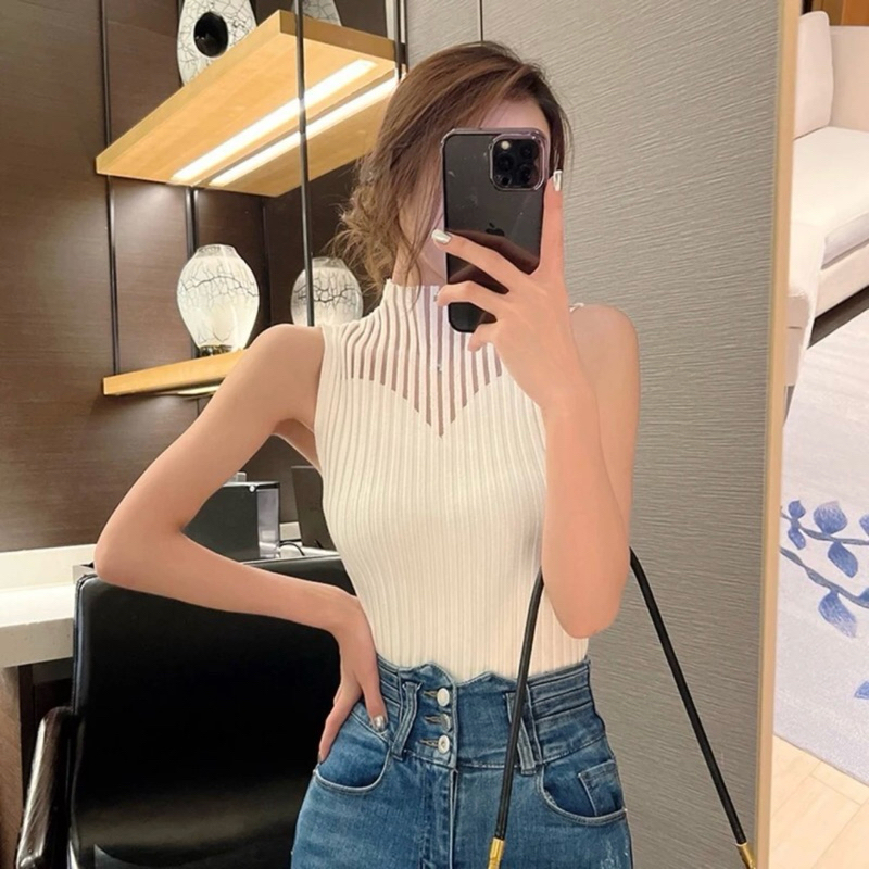 ( LUXOYEZ ) ทันที | HAILEY TOP - เสื้อกล้ามคล้องคอซีทรู