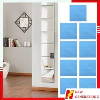 NGZ Stiker Cermin Dinding Anti Pecah Tempel Persegi Rectangular 15X15cm Kotak Mirror Wall Decoration Sticker Square PVC Cermin Kaca Tempel Persegi Dekorasi Toilet Kamar Mandi Murah