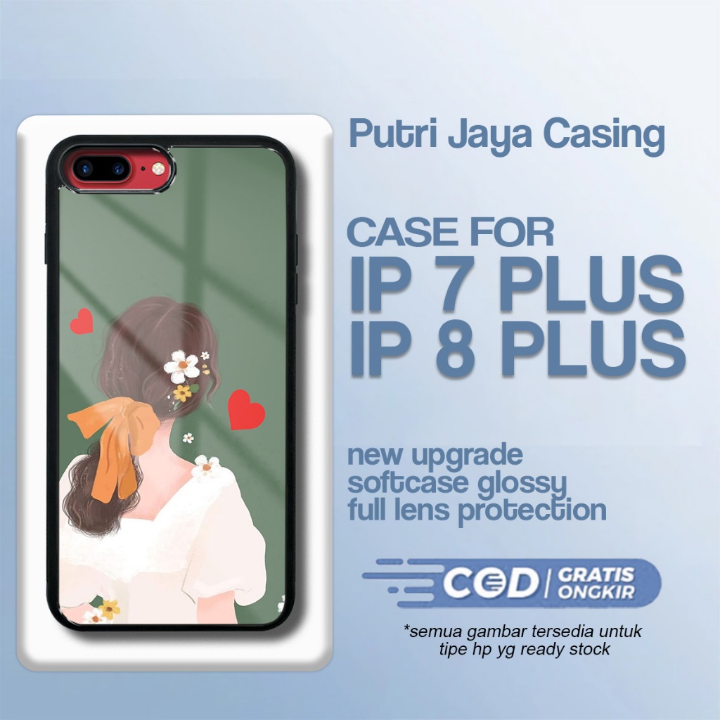 เคส Ip 7 plus / ip 8 plus ล่าสุด - Xiaomi Ip 7 plus / ip 8 plus - Girls Flower Motif - Premium Gloss