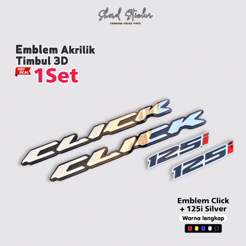 แพ็คเกจพิเศษคลิกอะคริลิค Emblem 125i 150i สติ๊กเกอร์โลโก้นูน vario เก่าใหม่คู่ขวาซ้าย